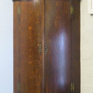 18th century English Oak bow fronted hanging corner cupboard AA1772