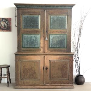 Early 19th Century Hand Grained Swedish Cupboard