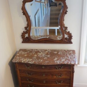 19th Century French walnut mantle/wall mirror - AA0688