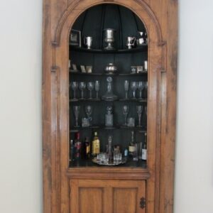 18th Century English fruitwood corner cabinet in architectural form and of unusually large proportions - CAD700