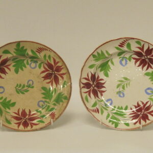 A pair of early 19th Century English spongeware hand painted bowls