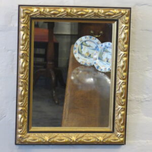 Decorative 20th Century Carved Gilt & Ebonized Wall Mirror