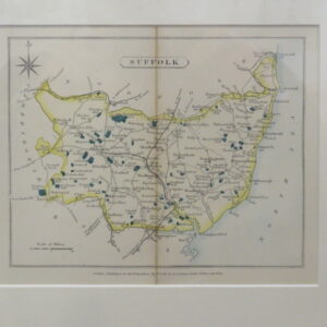 Hand Coloured Steel Engraving of Suffolk 1850