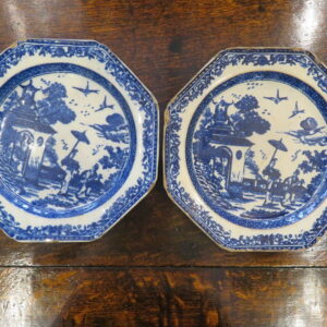A Matched Pair of 19th Century English Octagonal Plates CMJ501