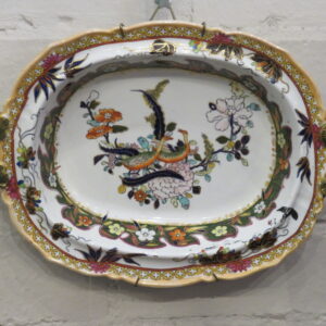 An Oval Shaped Late 18th Century Mason Ironstone Dish with Pheasants