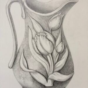 A Pencil Drawing of a Rare and Unusual Late 18th Century English Jug.