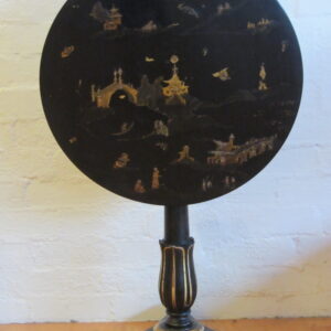 First half 19th Century English Regency period chinoiserie decorated Japanned lacquered wine table - AA1688
