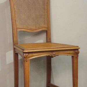 Set of Ten French Walnut Art Nouveau Dining Chairs