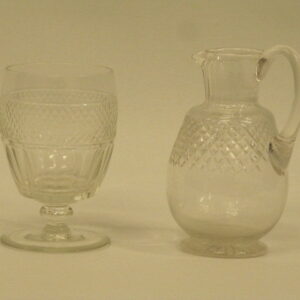 First half 19th Century English cut glass whisky jug and a separate rummer