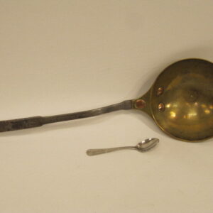A fine English brass and steel handled soup ladle - AA1208
