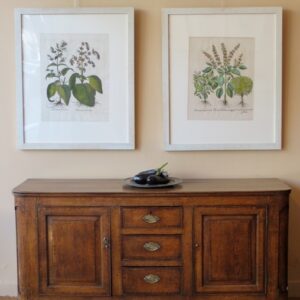 An attractive 18th Century English oak and cross banded mahogany "D" low dresser - CJS500