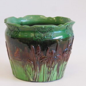 A decorative 20th Century green and brown vase