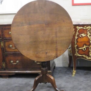 Late 18th Century English Country Oak Circular Top Wine Table