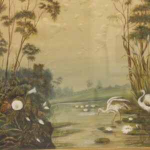 An early 20th Century water colour on silk in gilt frame