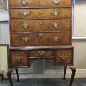 First half 18th Century English Country Walnut & Elm Chest on Stand