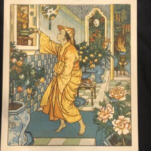 Extremely Rare Engraving ‘Aladdin’ Walter Crane (1845-1915)