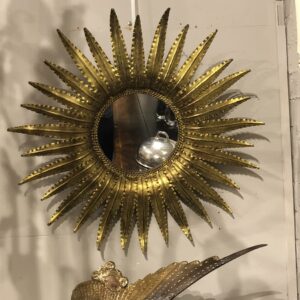 1970s French Retro Gilt Sunburst Wall Mirror