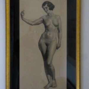 A Pencil Portrait of a Nude Woman, Australian School