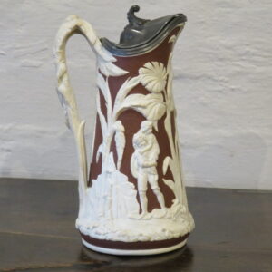 Rare Antique TJ & J Mayer "Paul and Virginia" Molded Relief Jug 1850