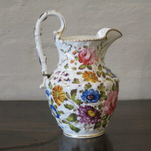 19th Century English Floral & Gilt Jug