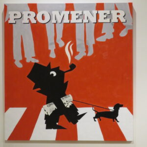 James Christakopoulos - I'm just walking the Dog - Acrylic on Canvas