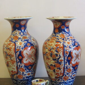 A pair of unusually tall 19th Century Imari vases - AA1757
