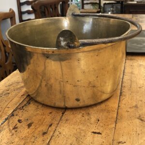 First half 19th Century French Brass and Iron Skillet.