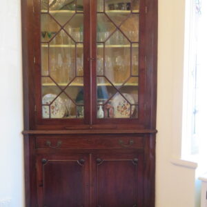 An Exceptional 18th Century English Mahogany standing corner cabinet