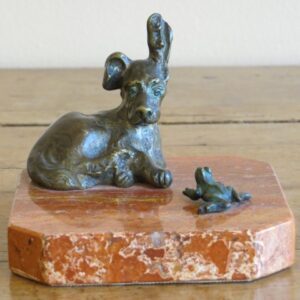 20th Century French bronze dog and frog - CJP700
