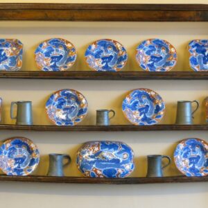 A rare mid 19th Century Chinese export Chinoiserie iron-red and blue dragon pattern part dinner service - CCS1648