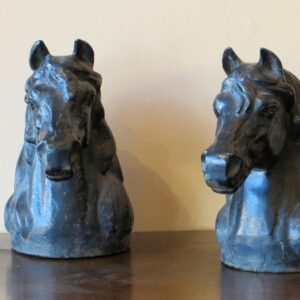 STOLEN! JULY 2015 - A pair of first half 20th Century in 19th Century style, English cast iron horse heads - CPT700