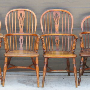 An Exceptional matched Set of Eight Early 19th Century English Triple Bowed Windsor Armchairs