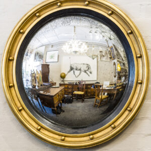 An Unusually Large 19th Century English Gilt Convex Mirror