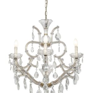 An Unusual First Half 20th Century Italian Maria Therese Six Branch Crystal Chandelier