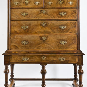 A William & Mary Walnut Chest On Associated Stand
