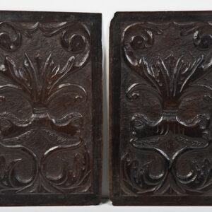 A Pair of 17th Century Carved Oak Romayne Panels - UK1162