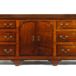 A George III English and later oak and mahogany crossbanded dresser - UK1786
