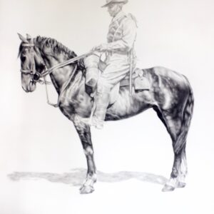 Mali Moir - WW1 Waler with Bradshaw 1915 - Charcoal