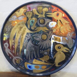 Bernard Hesling (1905 - 1987) Vitreous Enamel Painted Steel Lid