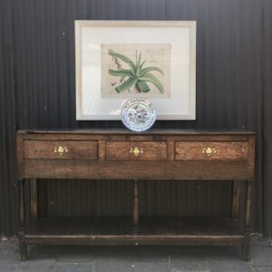 Attractive 19th Century English Country Oak Pot-Board Low Dresser - AA2068