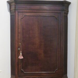 George III English Oak Hanging Corner Cupboard