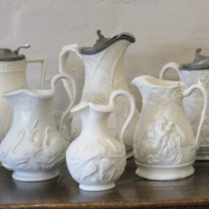 Very Large & Varied Collection of Antique Parian Ware Jugs