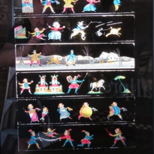 A collection of 19th Century glass cartoons - Recently reframed into a pair.