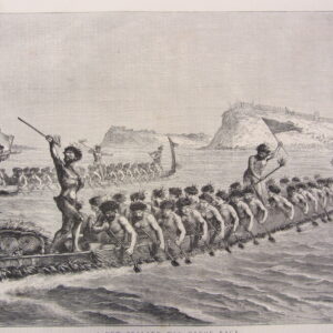 A New Zealand War Canoe Race - 1871