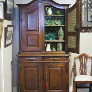 This is a French Buffet Deux Corps with strong English Hepplewhite influences.