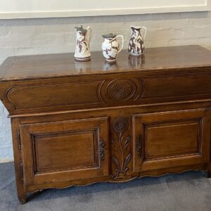 An unusually high, early 19th century French oak dough bin/petrin.