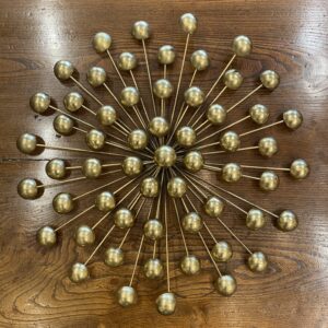 Fantastic retro style gold toned hanging starburst wall plaque