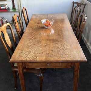 An attractive mid 19th century French figured elm farmhouse table.