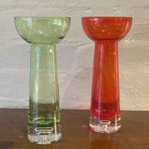 Two green and red retro vases