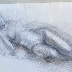 A Last quarter 20th Century Reclining Female Nude Pencil Drawing